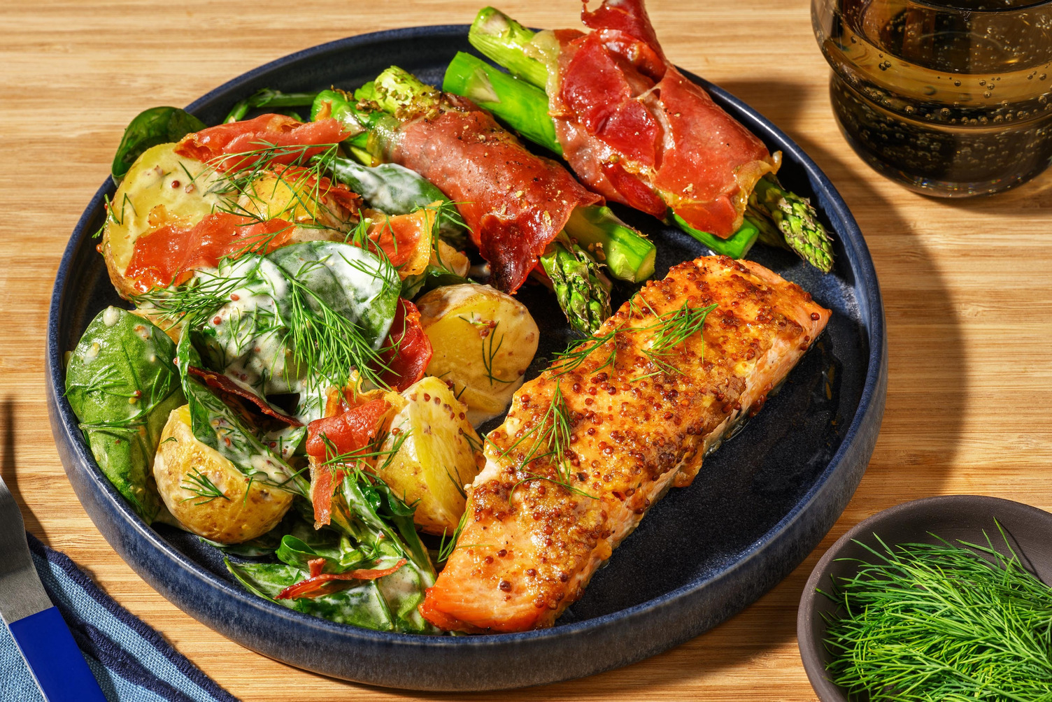 Honung- och senapsglaserad lax