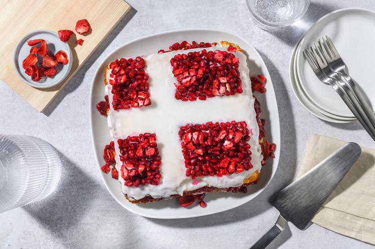 5 år i Danmark Hindbærsnittekage