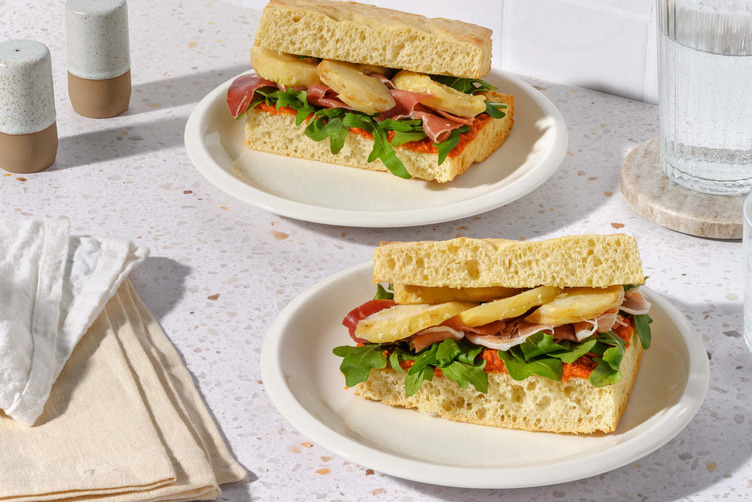 Prosciutto focaccia sandwich