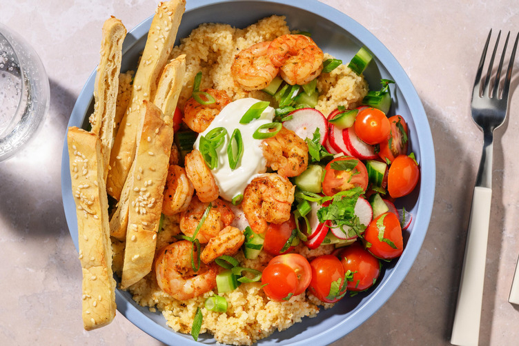 Middelhavskrydret fattoushsalat og reker