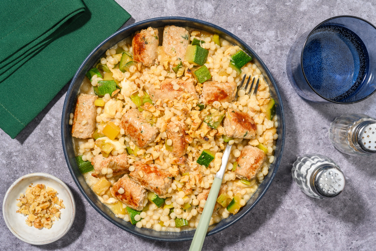 Couscous perlato salsiccia e stracchino