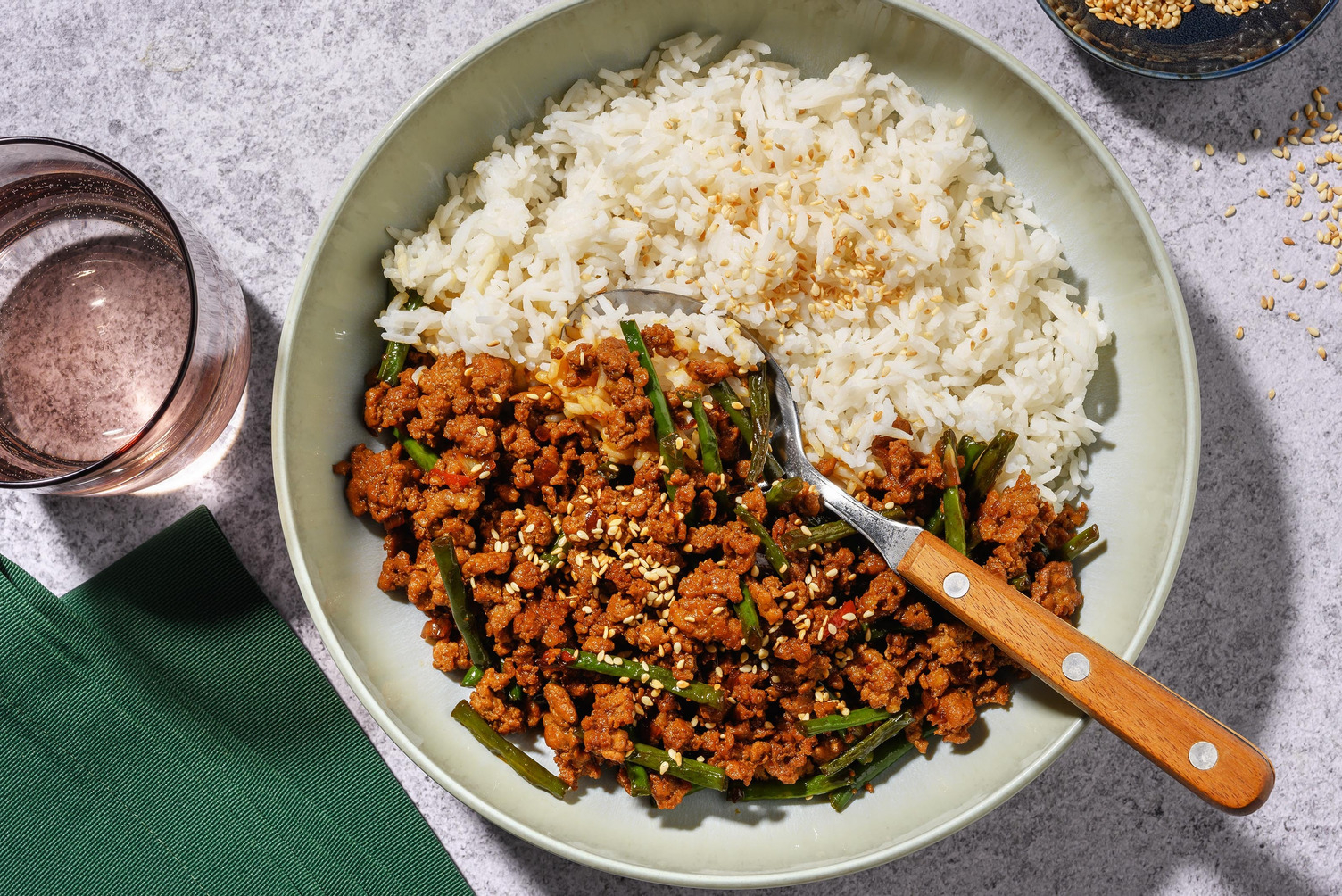 Sticky Thai Style Pork Rice Bowl