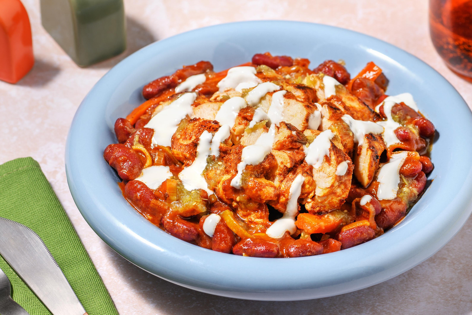 Paprika Hähnchenbrust mit Salsa Verde