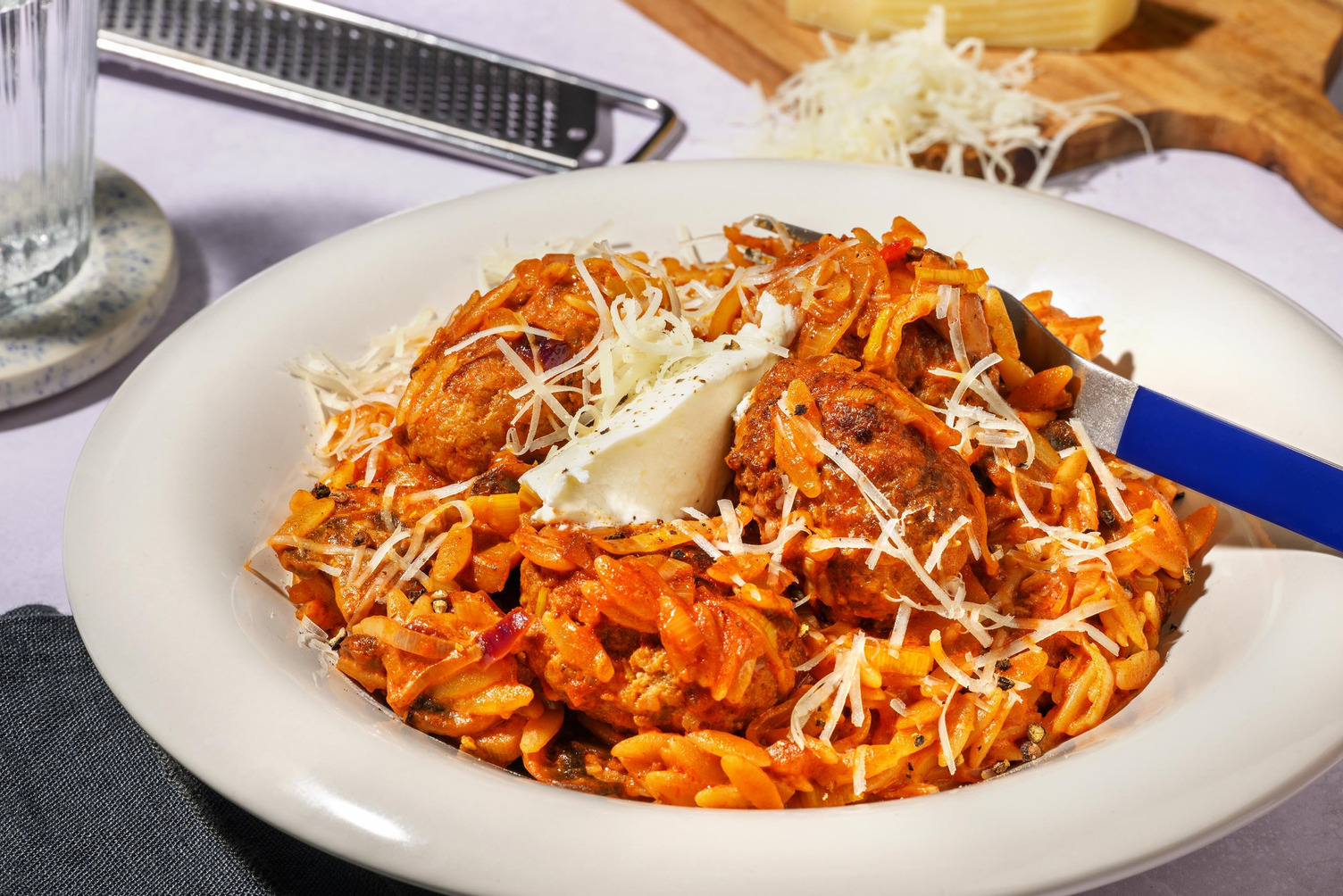 Orzo au boulettes de bœuf aux épices kefta