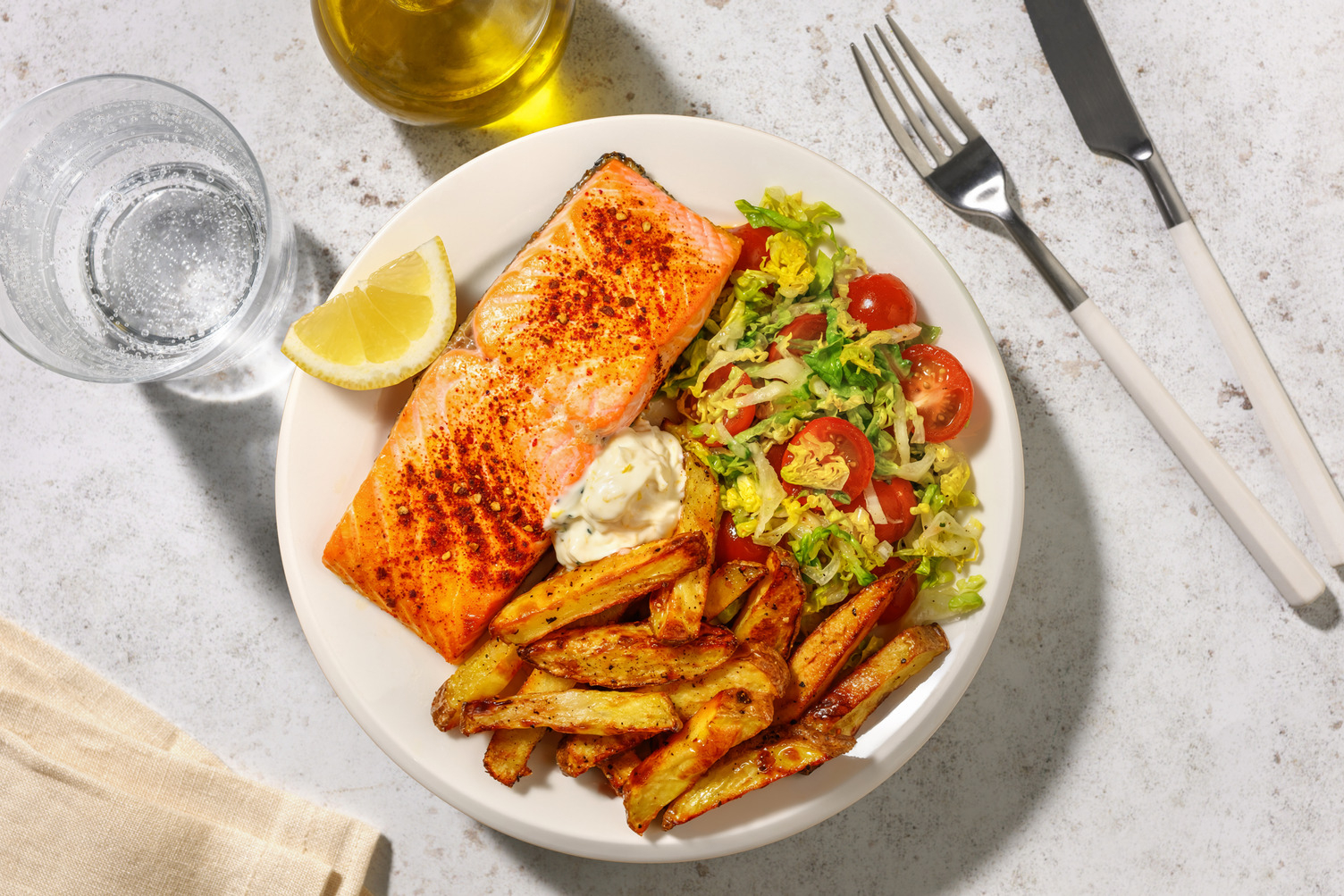 Peri Peri Salmon and Chips