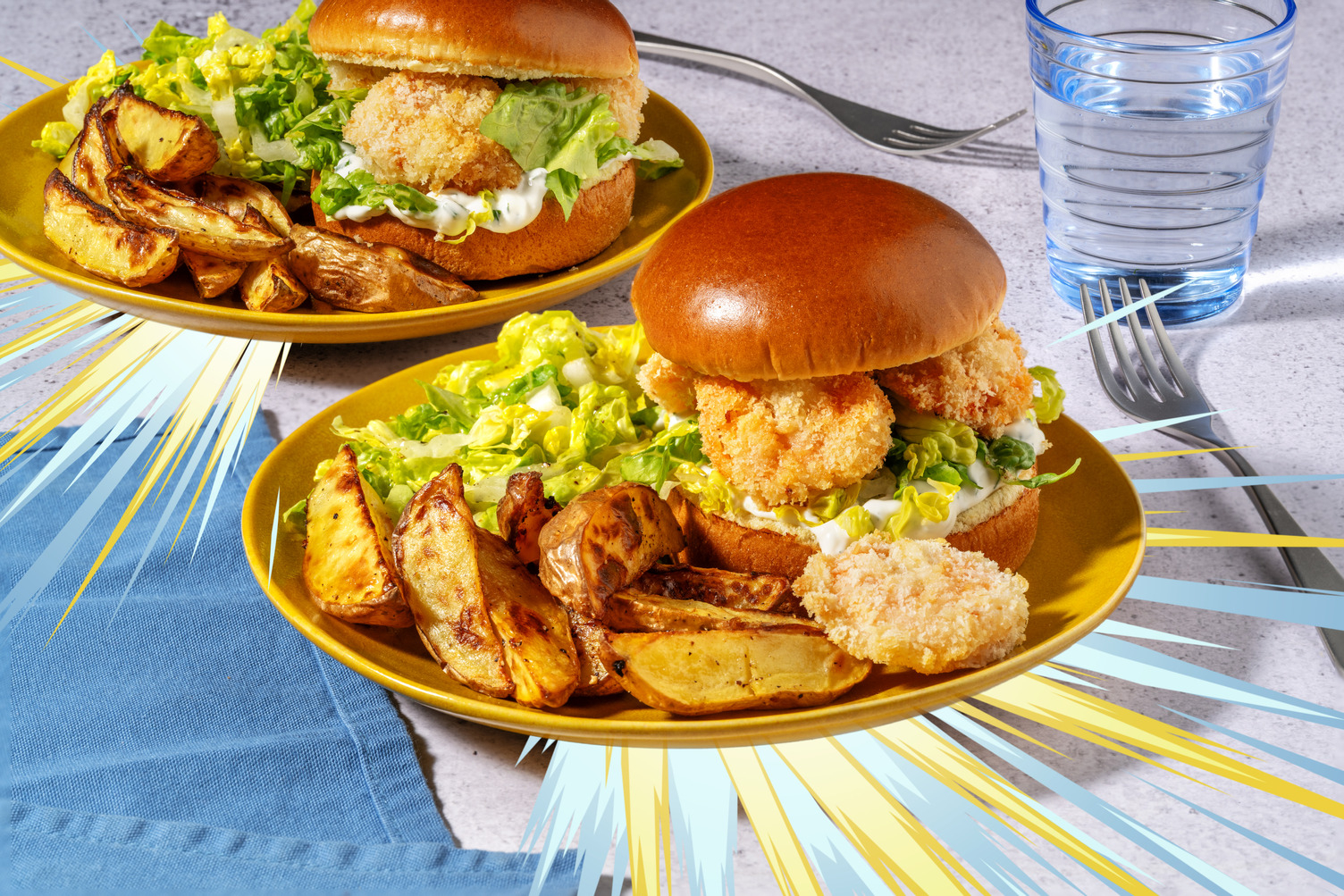 Knuspriger Shrimp-Burger inspiriert von Shnebedeck