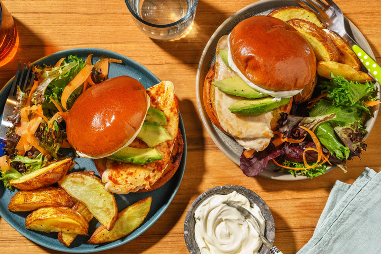 Krydret kyllingburger