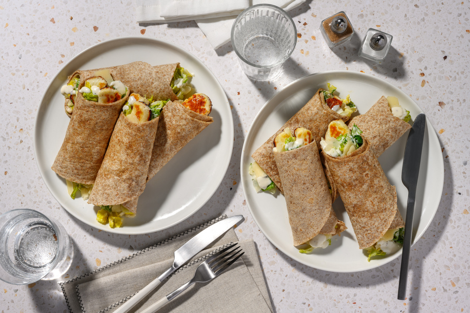 Caesar salad wrap with grill cheese