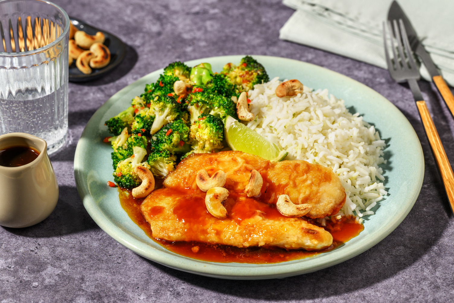 Fischfilet in Teriyakisauce & scharfem Brokkoli