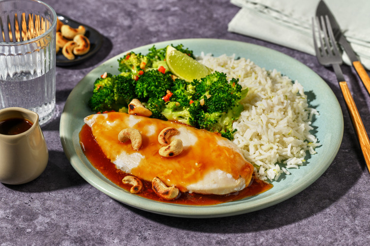 Hähnchenbrust in Teriyakisoße mit scharfem Brokkoli