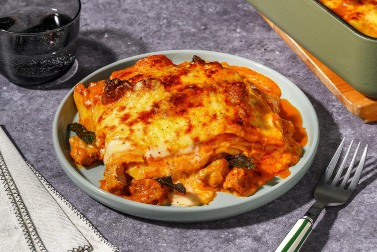 Lasagne ricche alla zucca e salsiccia