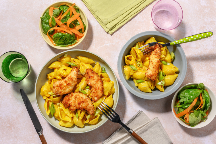 Panert kylling og karripasta