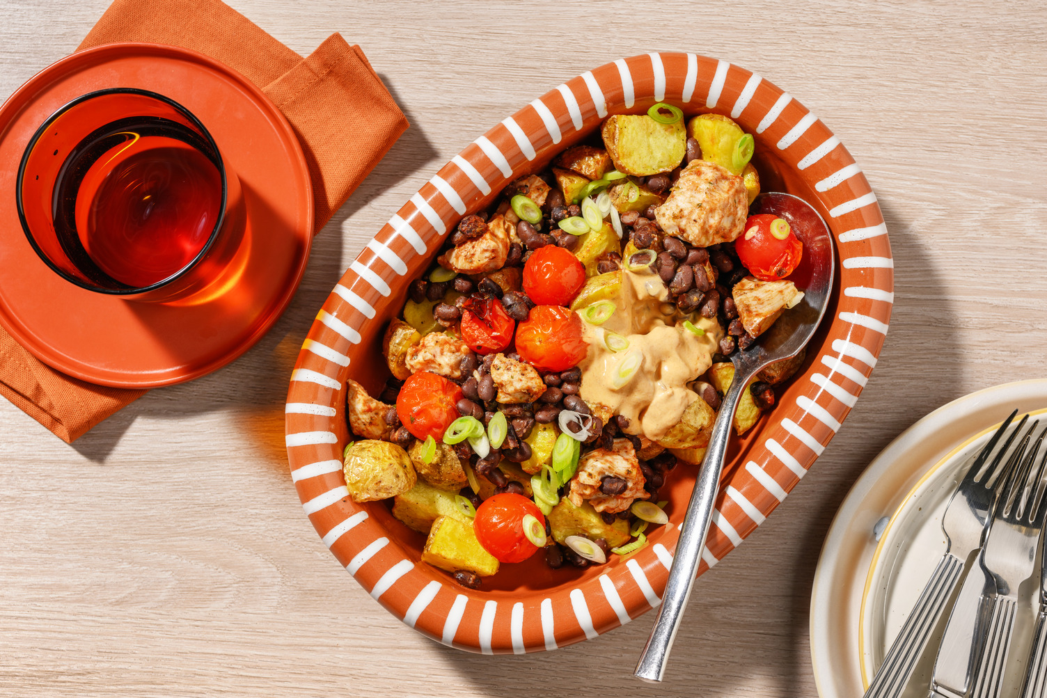 Mexican-inspired Chicken Hash with Prawns