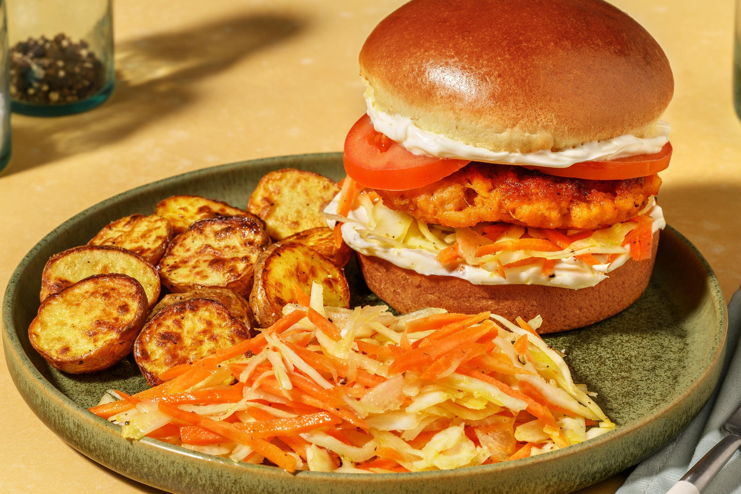 Fish burger di pesce bianco alla galiziana