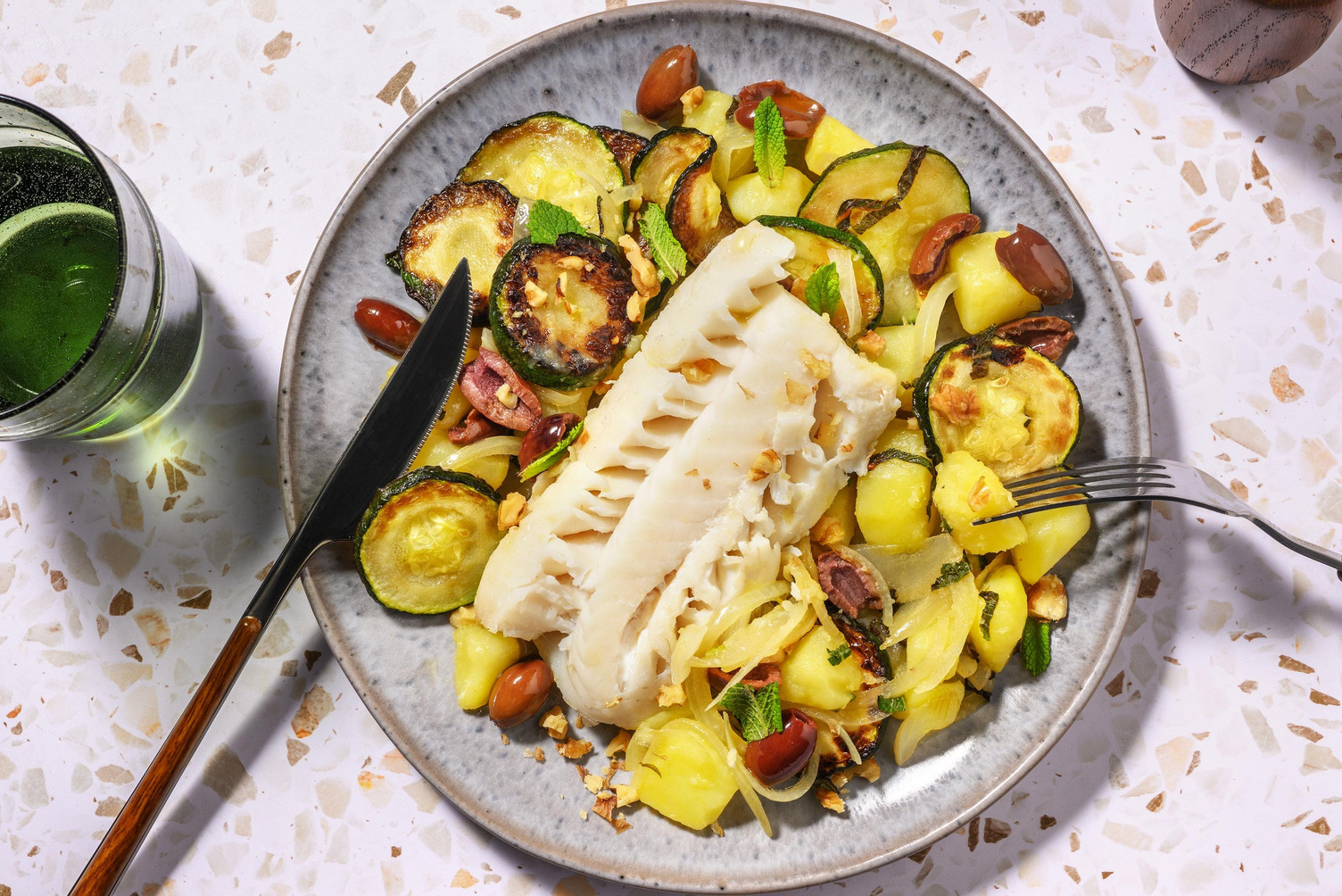 Merluzzo tenero marinato all'escabeche