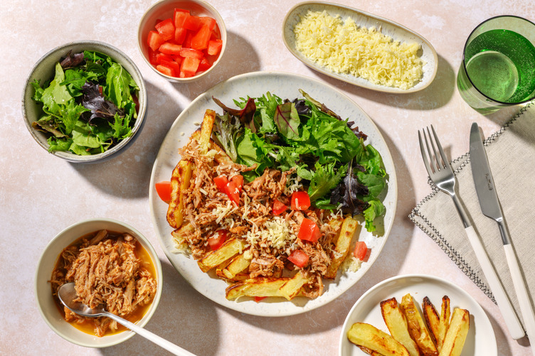 'Loaded fries' - patate ricche al pulled chicken e cheddar