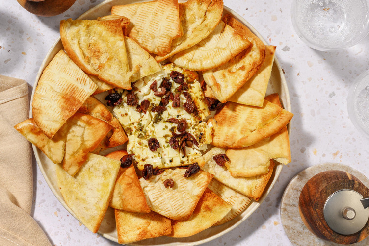 Ovnsbakt gresk ost med pitachips