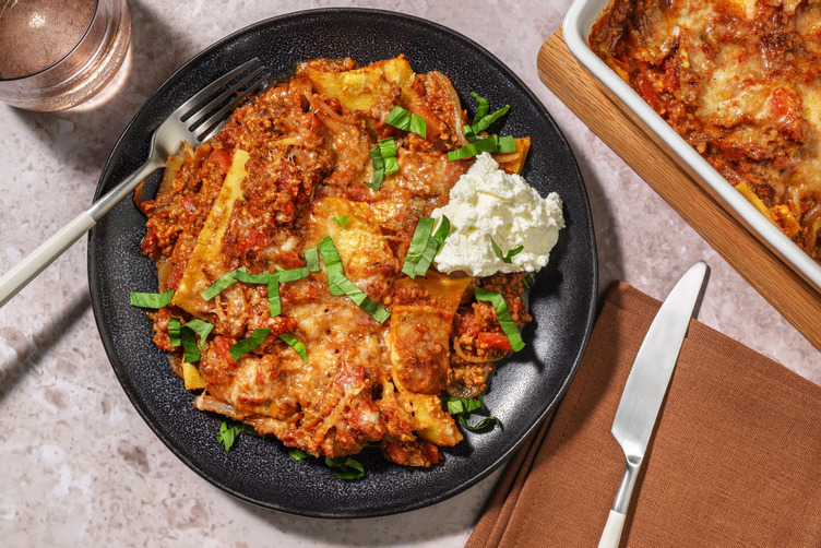 Rustik vegetarisk lasagne