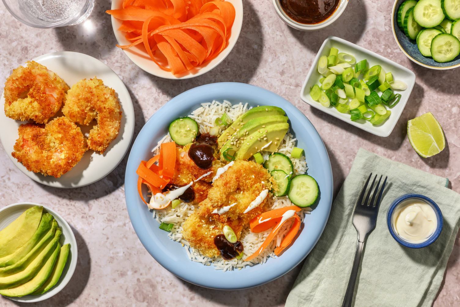 Japansk räkbowl med avokado