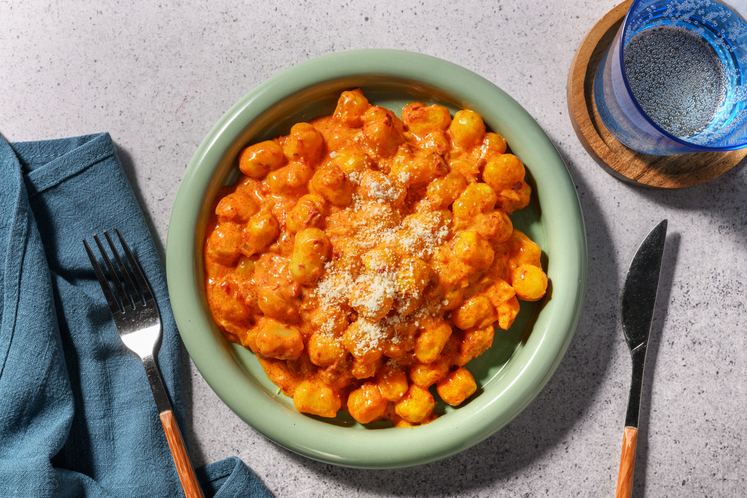 Gnocchis cremosos con sobrasada