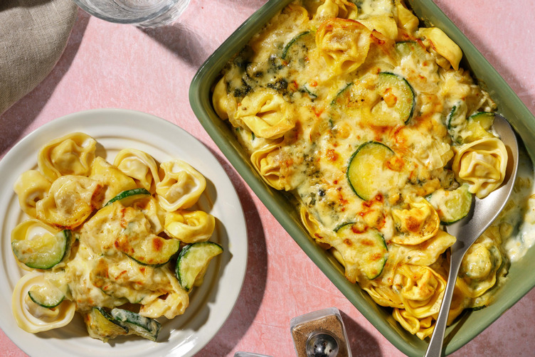 Creamy Mushroom Tortelloni Bake