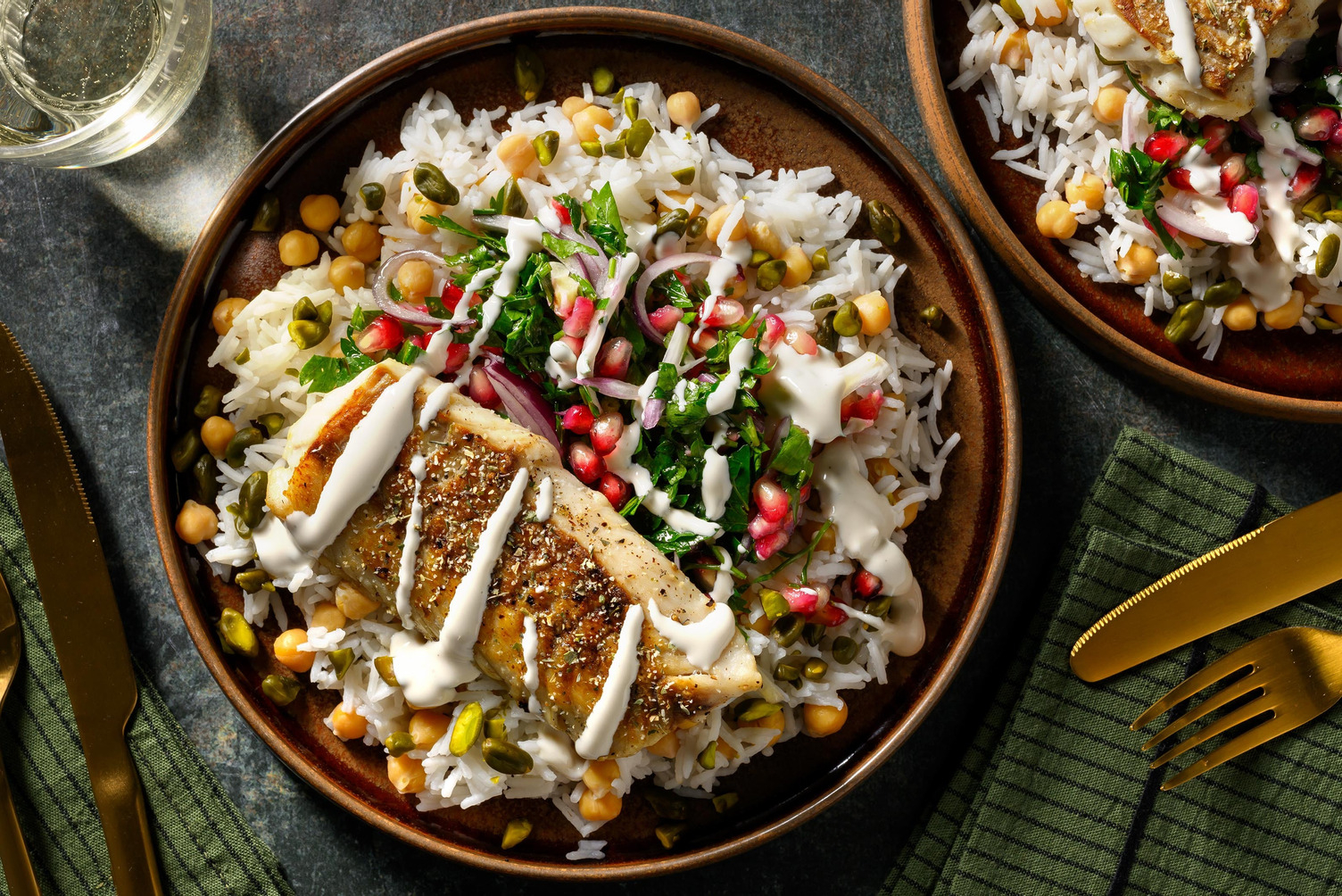 Libanesisk stekt torsk och tahinidressing