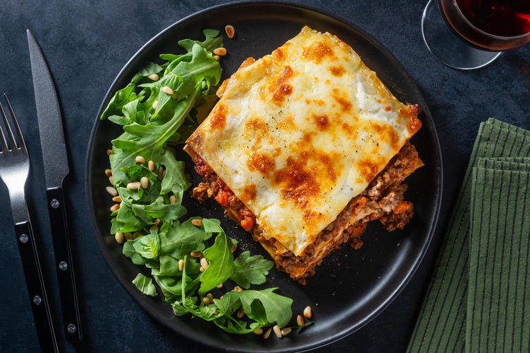 Nötfärslasagne med två sorters ost