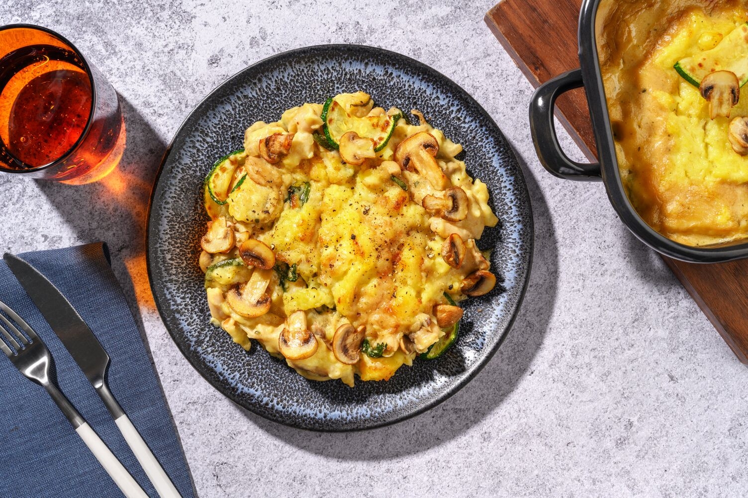 Rustic Mushroom, Chicken & Cannellini Bean Pie