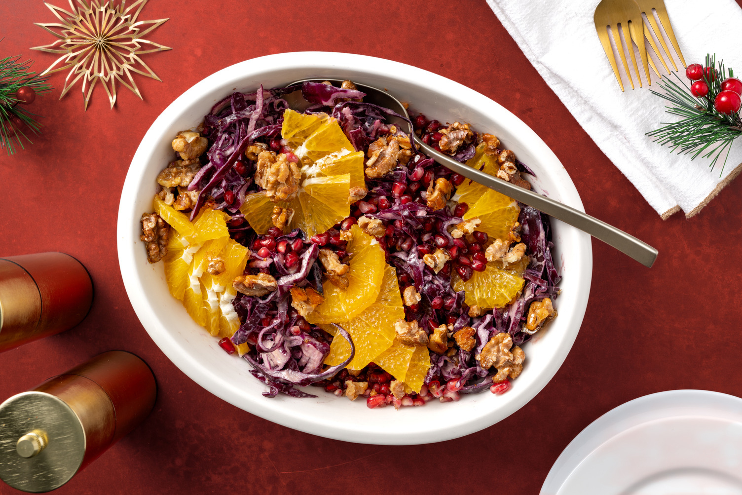 Festive red cabbage & orange salad