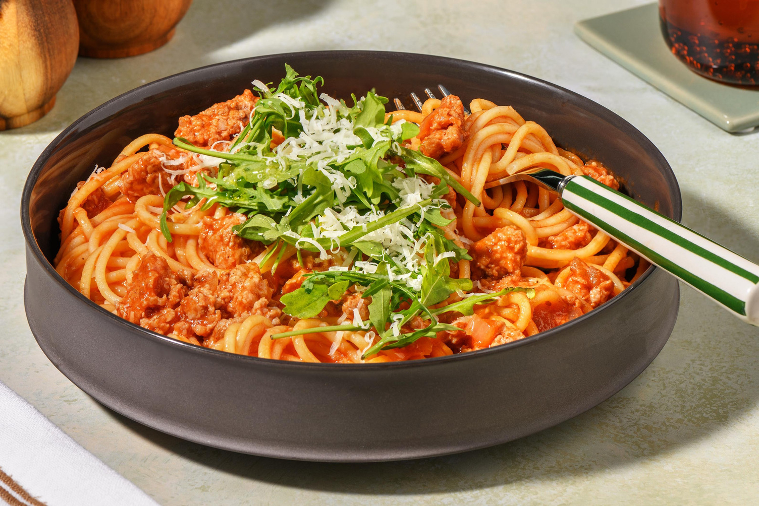 Herby Sausage Spaghetti Bolognese