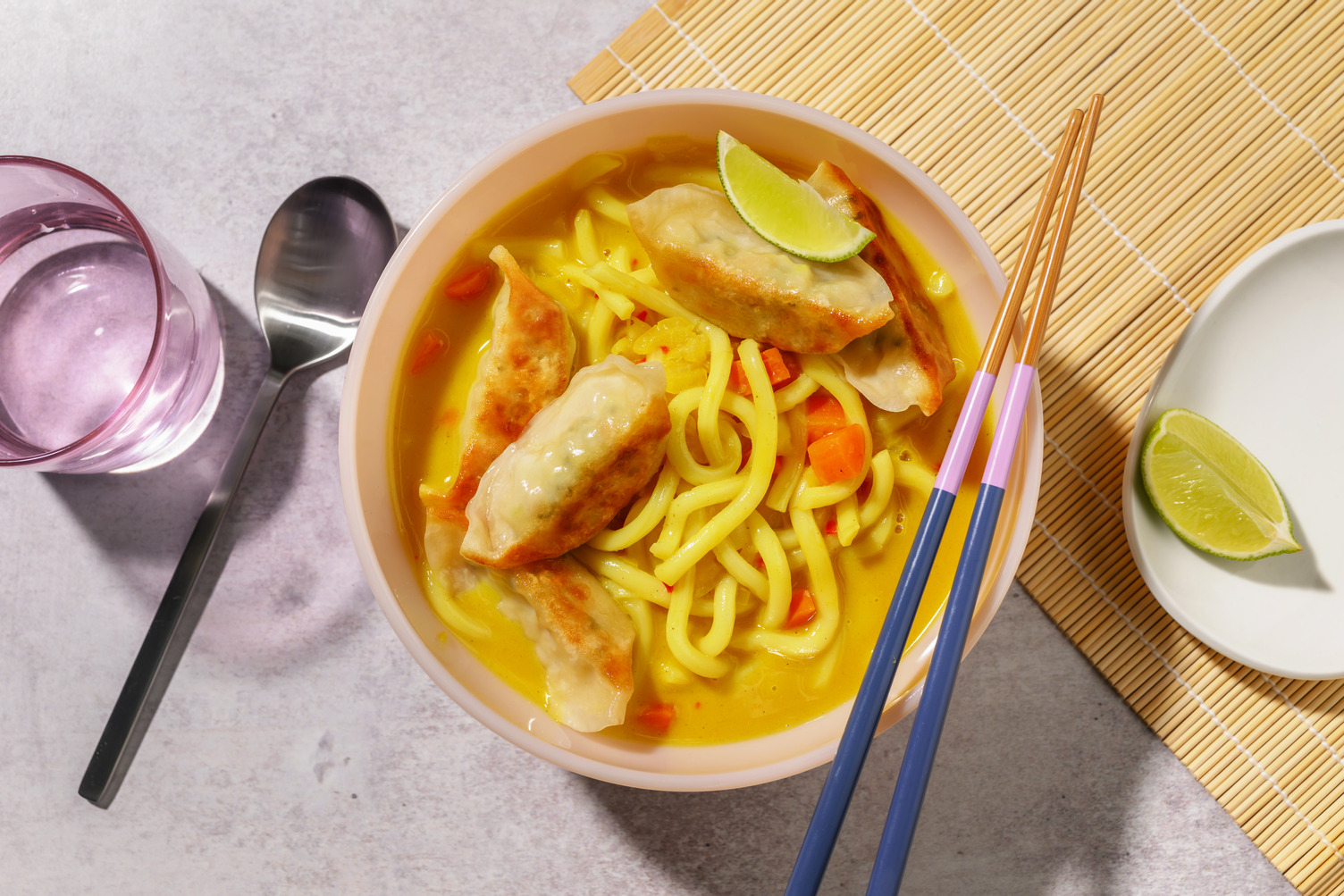 Gyoza in Katsu Curry with Tofu