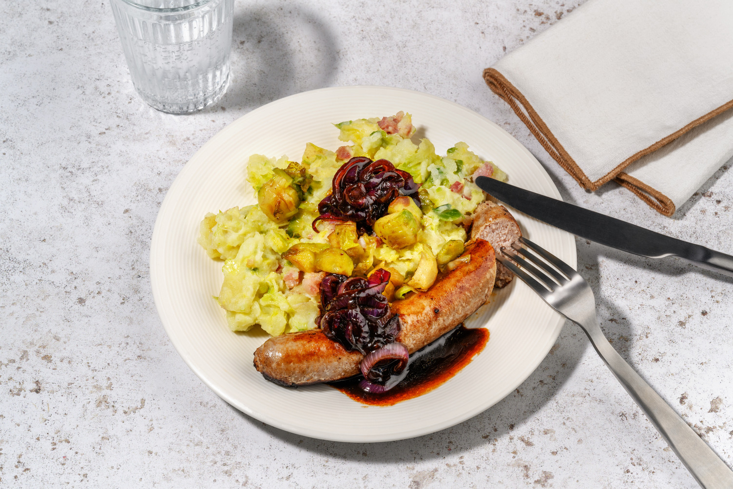 Brandt & Levie Sausage with Brussels Sprouts 'Stamppot'