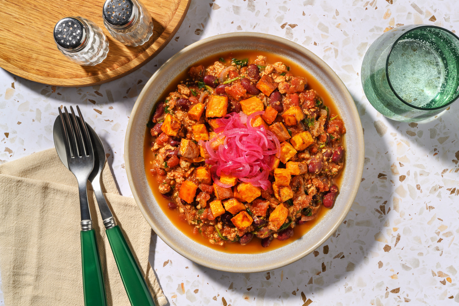 Doppelt veganes Hack Chipotle Chili