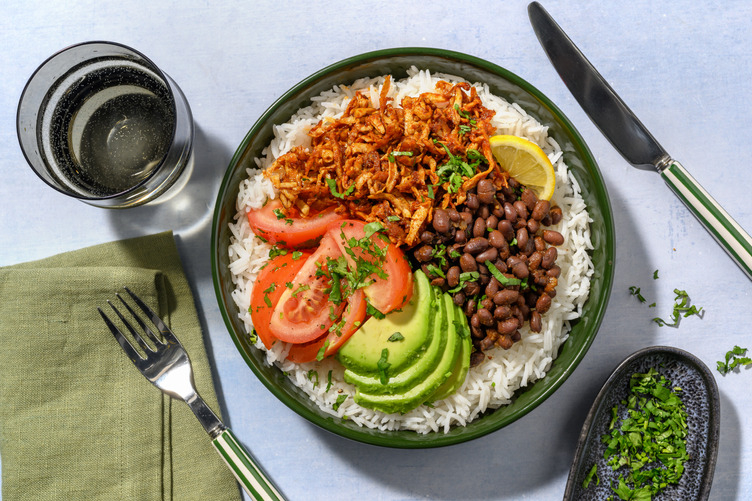 Burrito-Bowl mit geräuchertem Tofu
