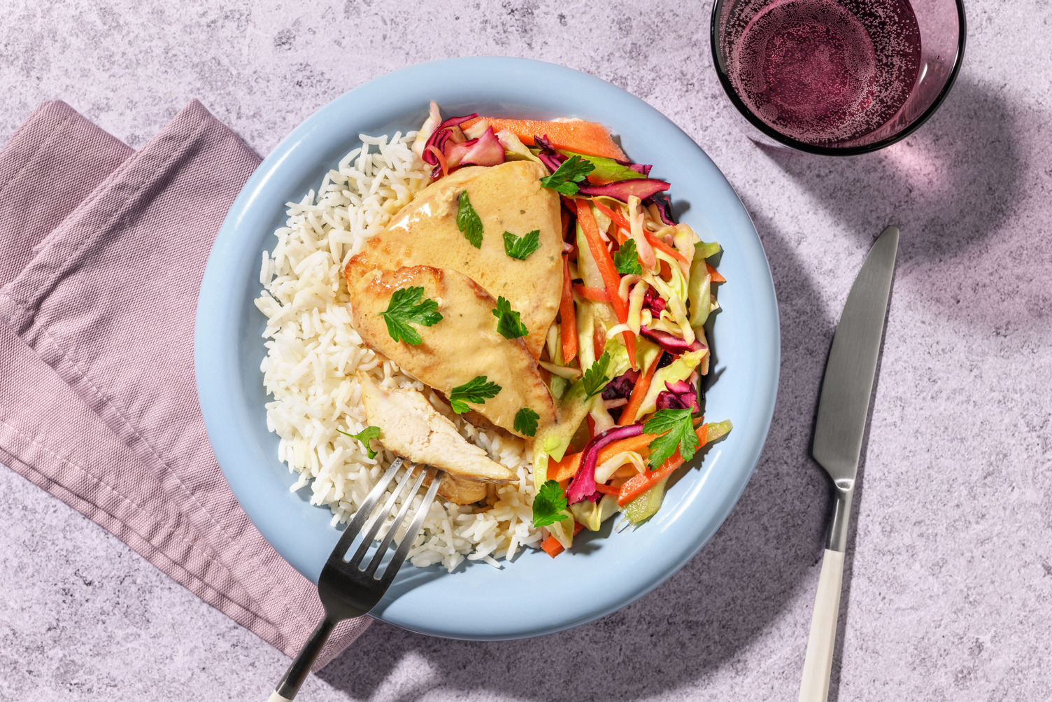 Coconut Lemongrass Chicken, Prawns & Zingy Radish Slaw