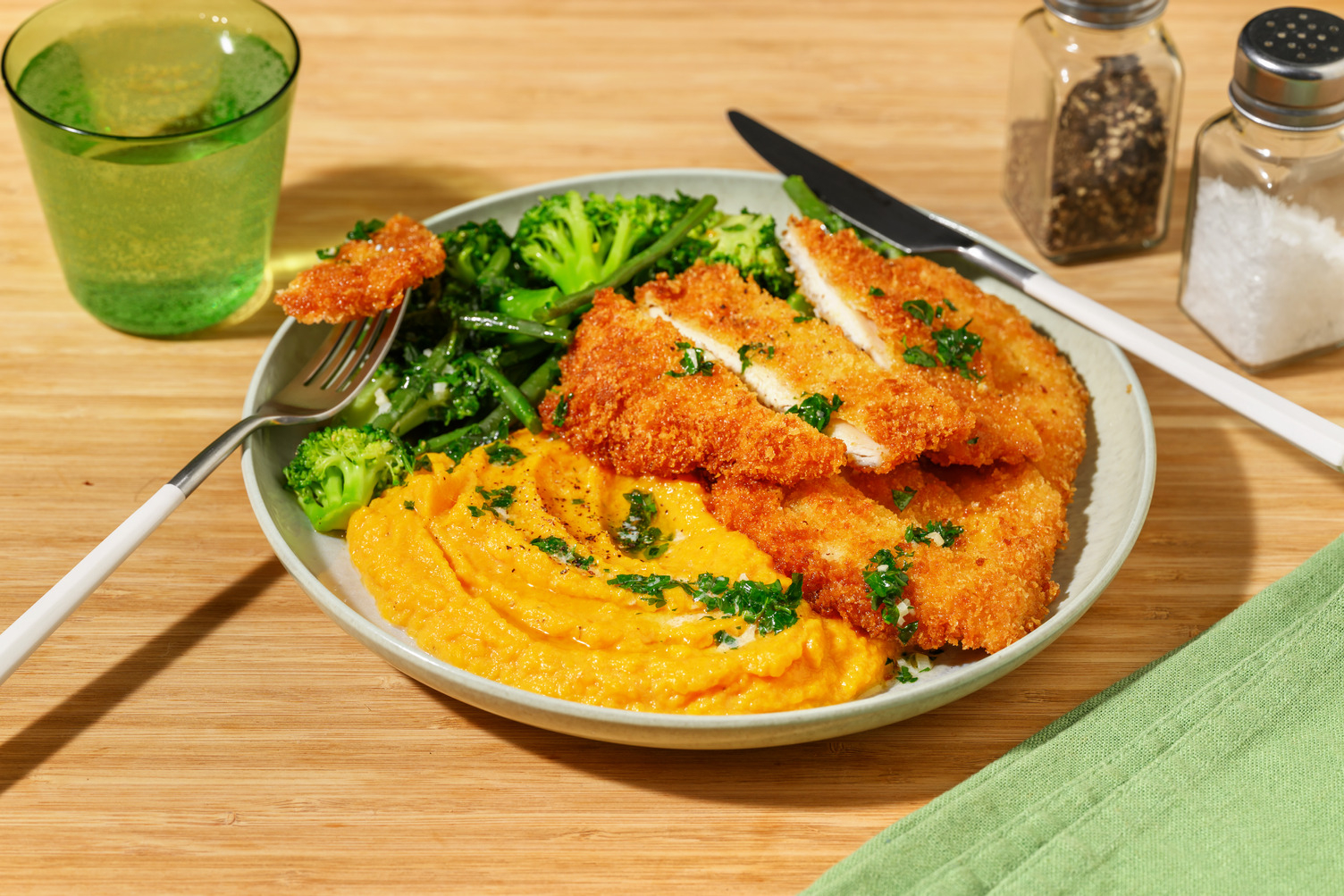 Crusted Pork Cutlet & Sweet Potato Mash