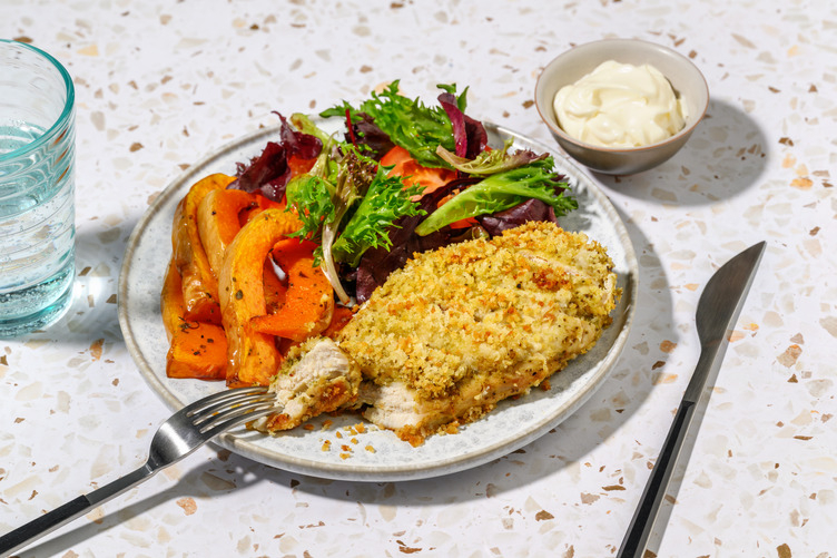 Crumbed Pesto Hasselback Chicken