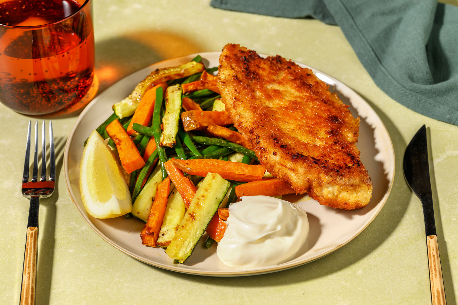 Cheesy Plant-Based Crumbed Chick'n