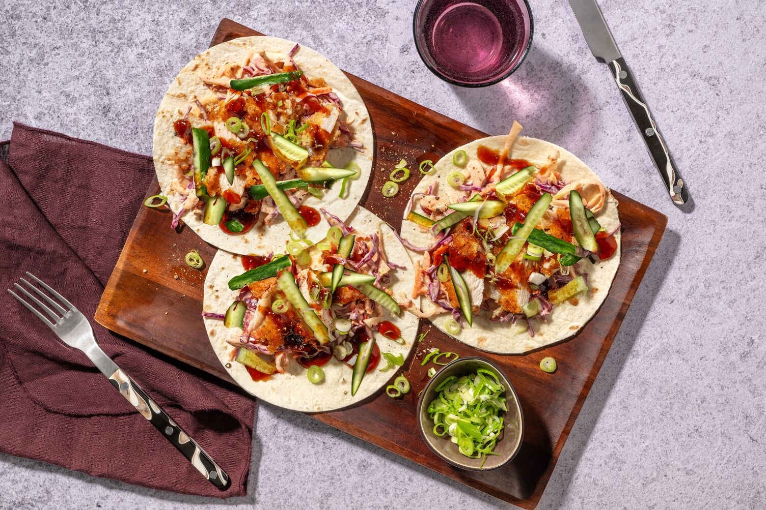 Golden Crumbed Chicken & Slaw Tacos
