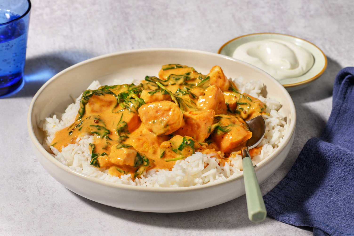 Prawn Korma & Wilted Greens