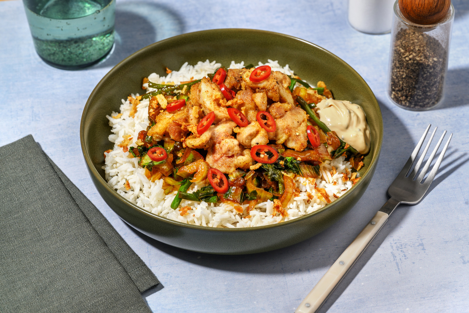 Satay Prawns & Honey-Soy Veggies