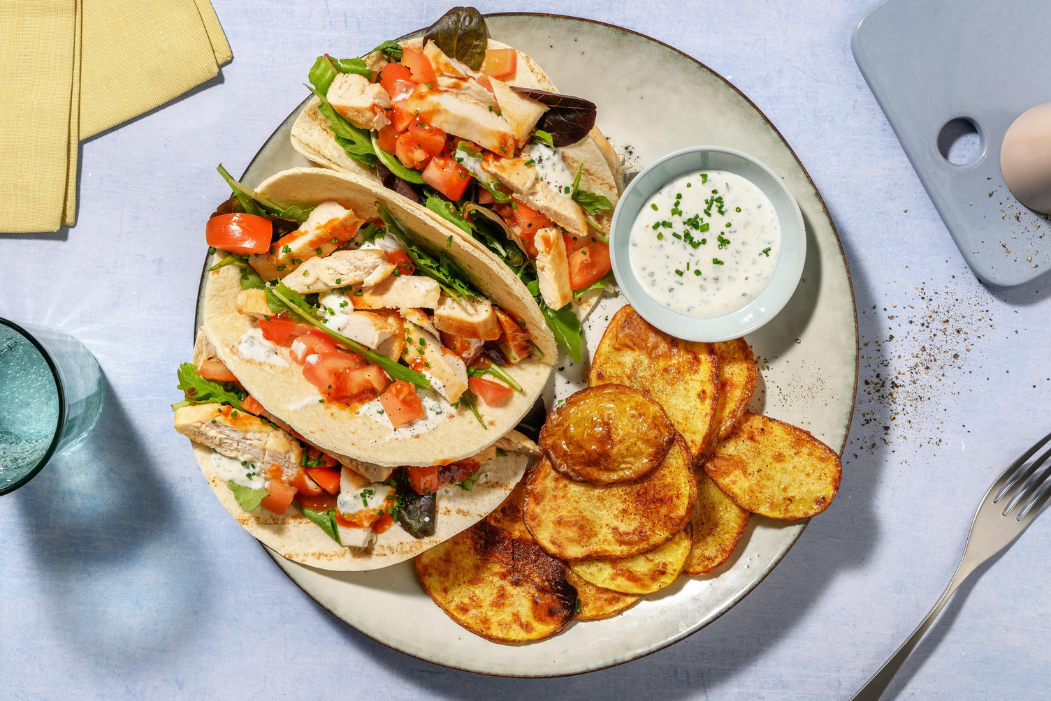 BBQ-Sauced Organic Chicken Wraps