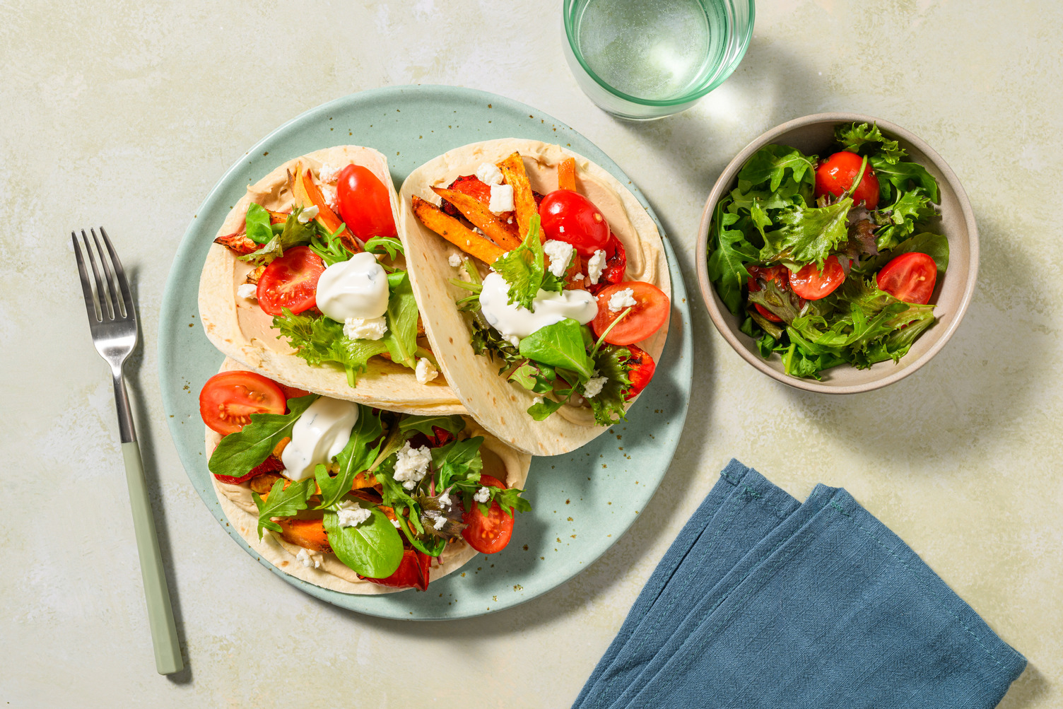 Mediterranean Spiced Sweet Potato Wraps