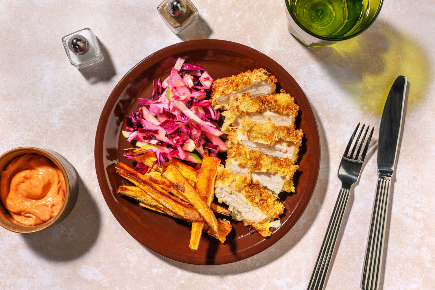 BBQ Crumbed Halloumi & Apple Slaw