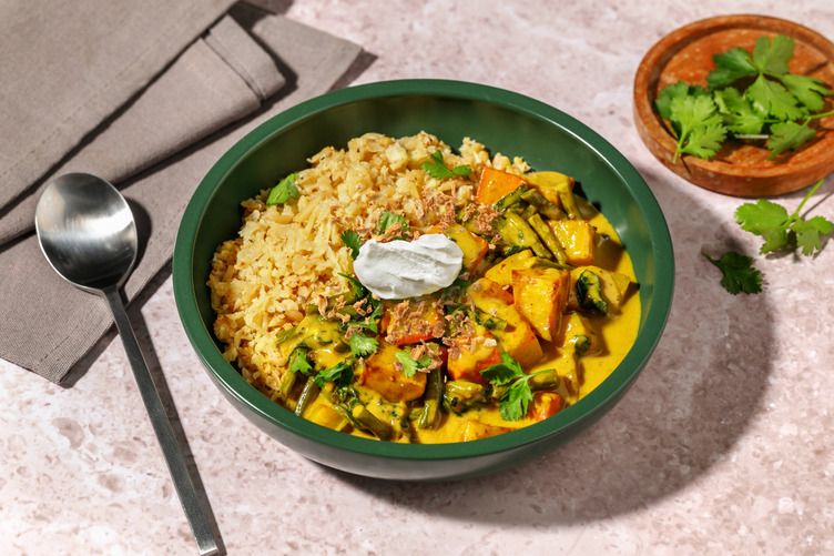 Mumbai Halloumi Veggie Curry & Cauli-Broccoli Rice