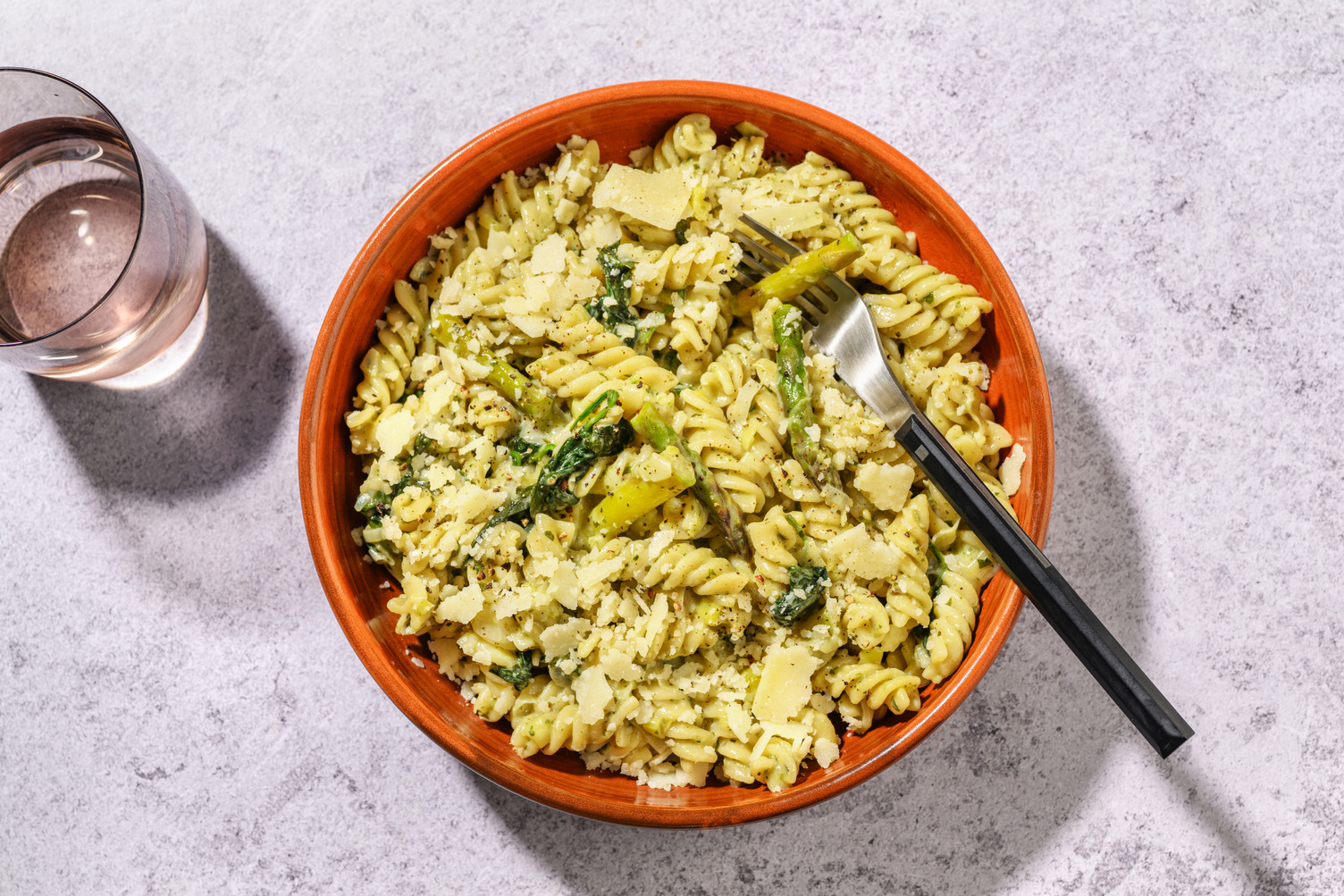 Creamy Asparagus & Leek Fusilli
