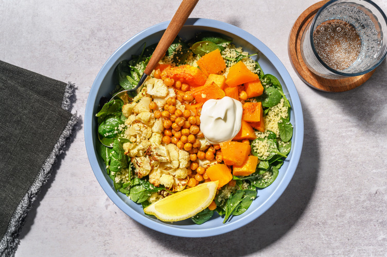[Veg/Cal Smart] Chermoula Roast Chickpea & Cauliflower Bowl