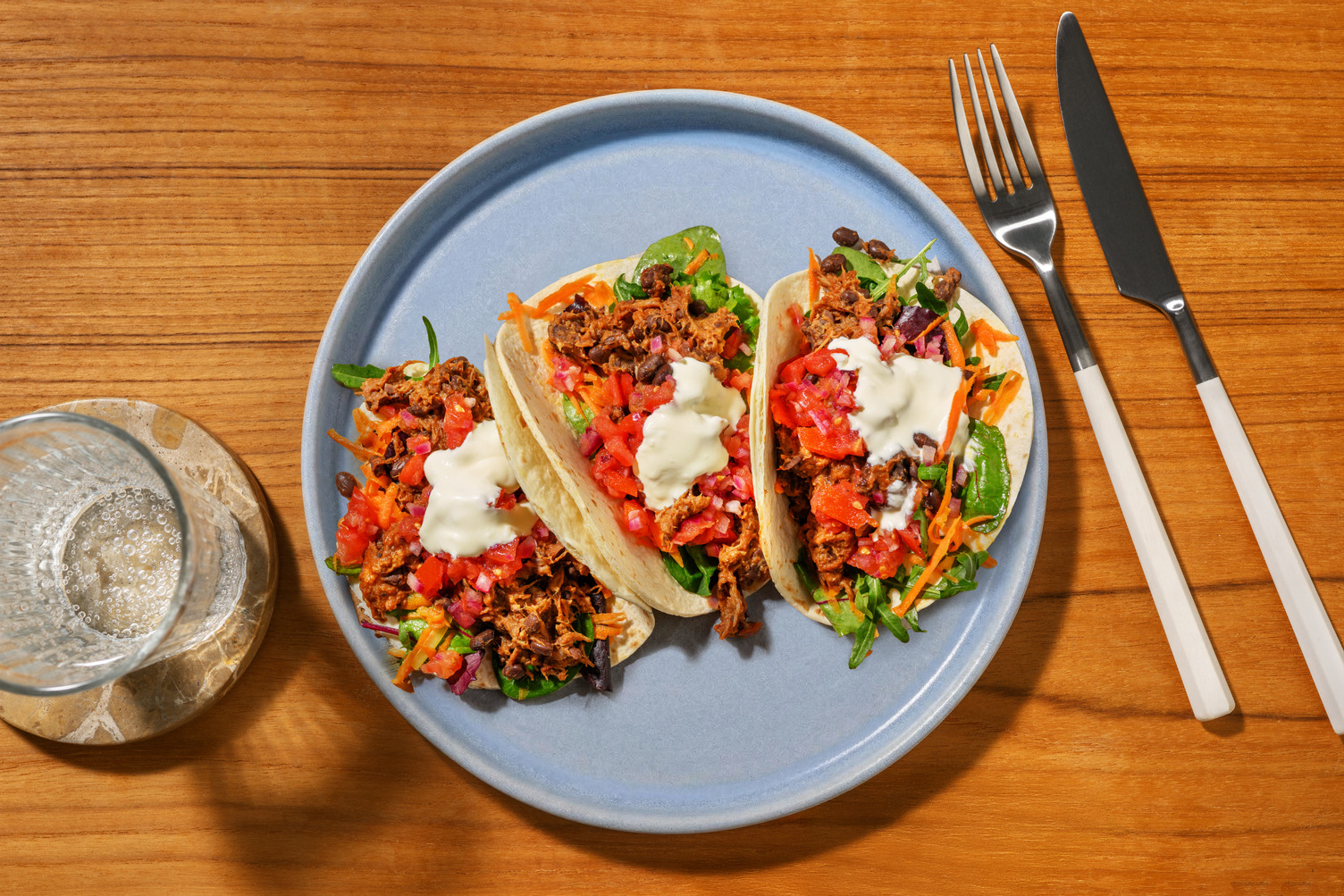 Fiery Beef Brisket & Refried Bean Tacos