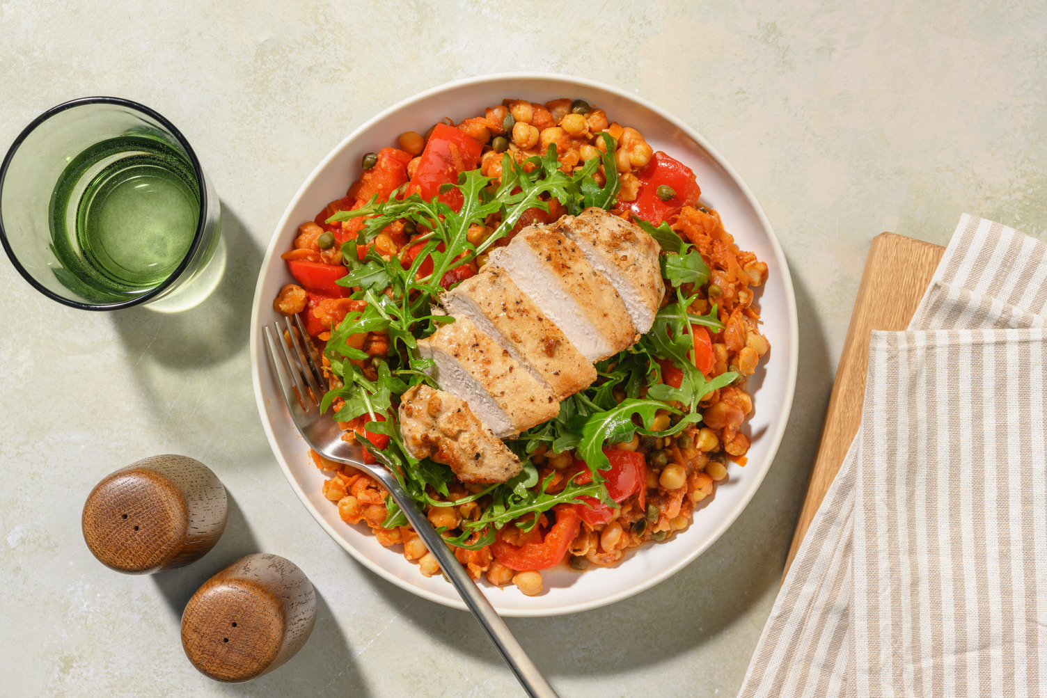 Pork, Chorizo & Mediterranean Crushed Chickpeas