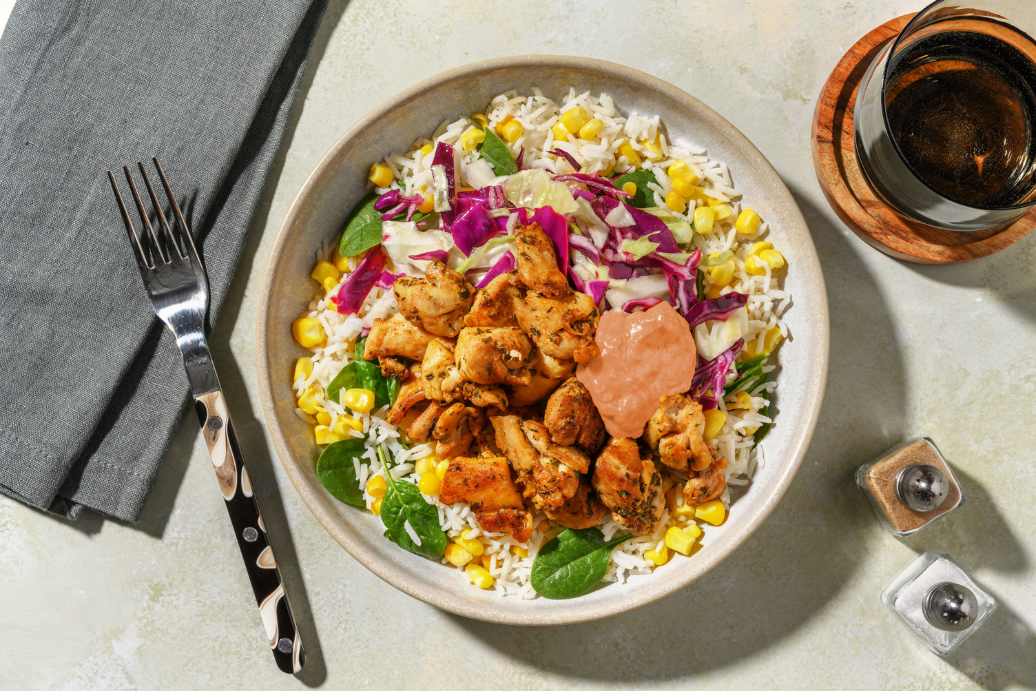 Pre-Marinated Double Chicken & Corn Rice Bowl